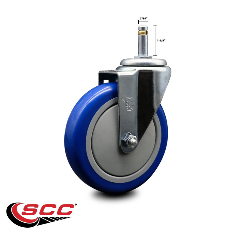 Roulettes à tige Grip Ring, Bleu