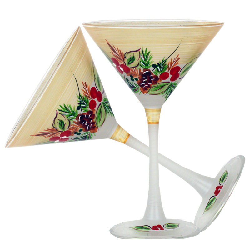 Mistletoe 7oz. Martini Glass Set
