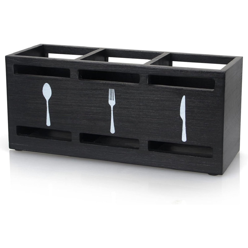 Porte-couverts rectangulaire en bois Meenen