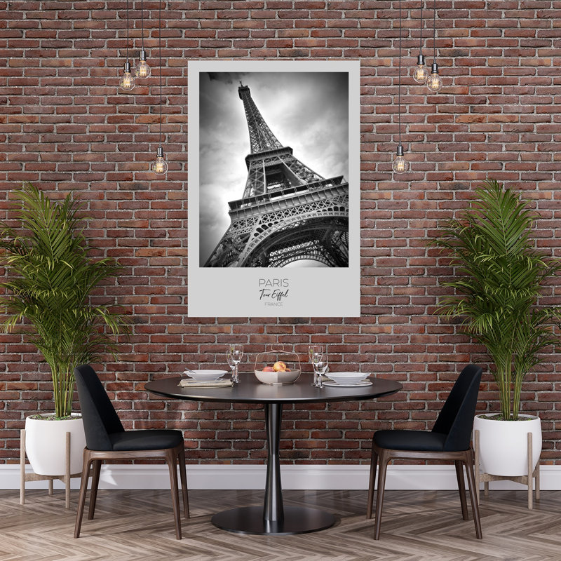 «Eiffel Tower Low Angle Abstract Contemporary City Art», art mural, H 60 po x l 40 po