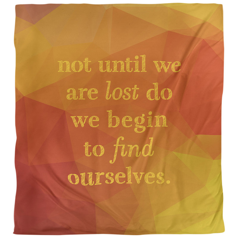 Housse de couette simple Find Yourself Quote, Housse de couette pour grand lit, Jaune ambre
