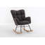 Fauteuil oscillant confortable en tissu Teddy pour chambre de bébé et salon, gris foncé-1251193674