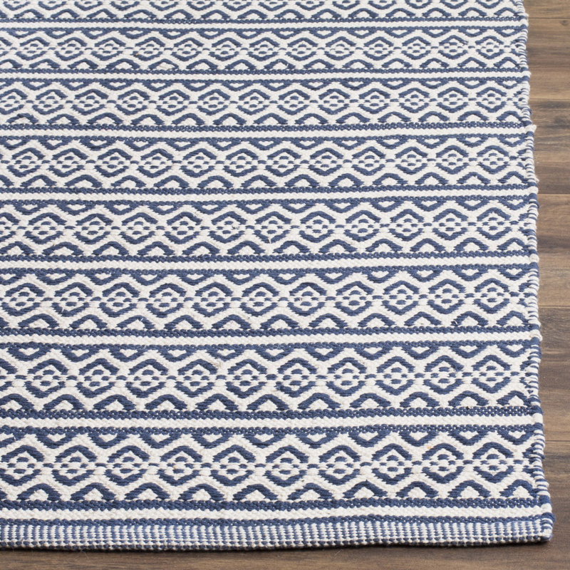 Melaina Hand Woven Cotton Striped Rug, Runner 2'3" x 6'