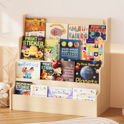 Bibliothèque Montessori standard pour enfants, tablette à 4 niveaux pour chambre d'enfant, salle de jeux, chambre à coucher, salle de classe
