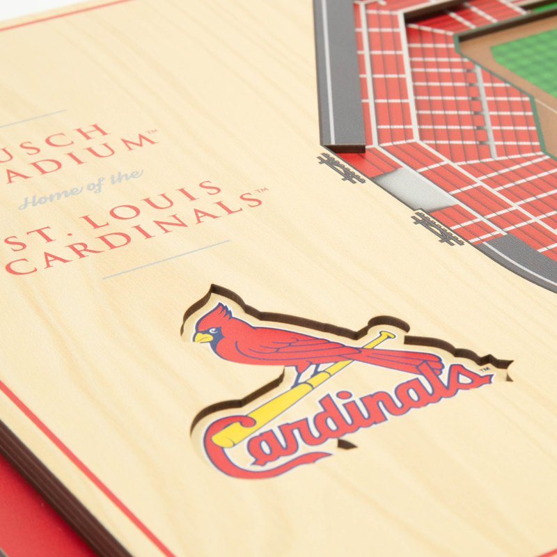 St. Louis Cardinals 3D Stadium Wall Art in Red and Natural Wood