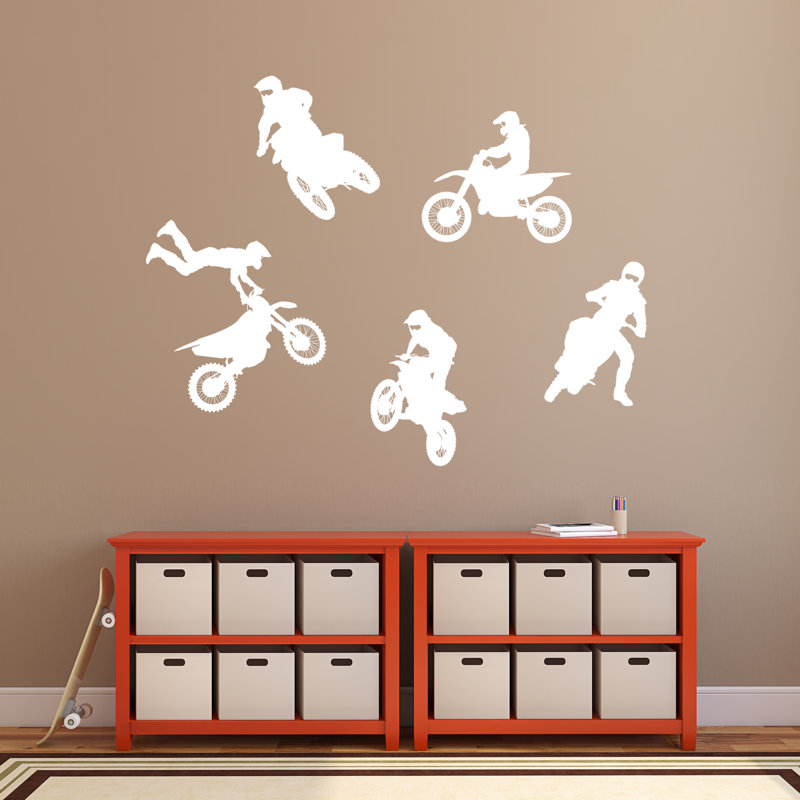 Adhésif décoratif motocyclette tout-terrain, Blanc