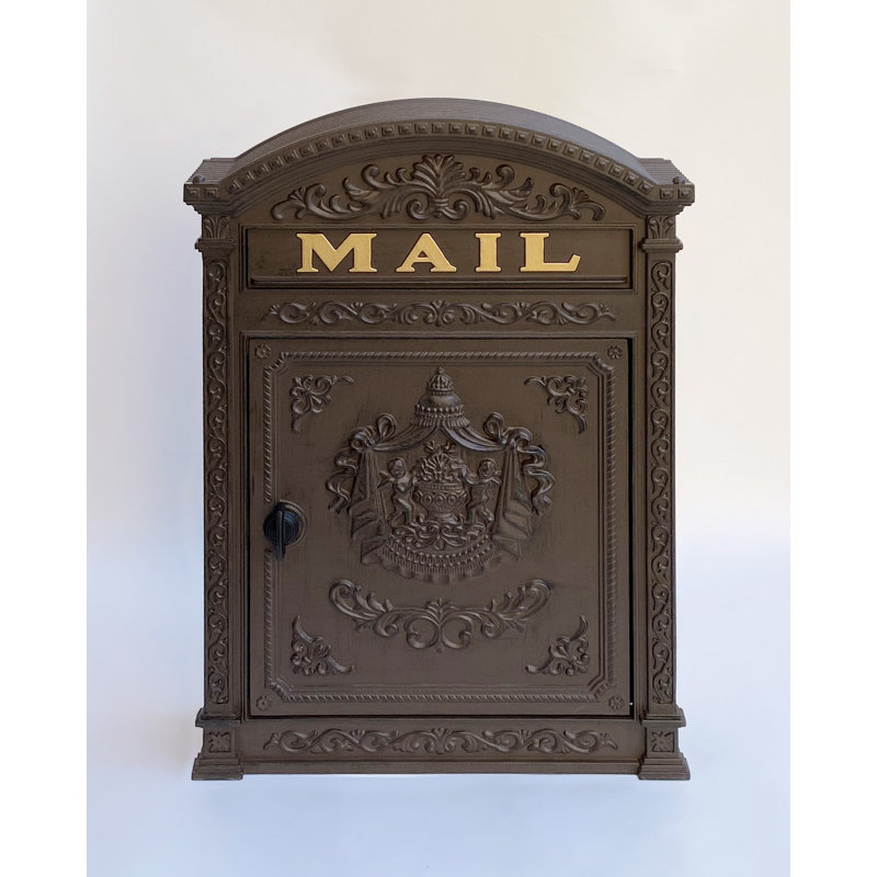 Aluminum Wall Mounted Mailbox, Rust Brown