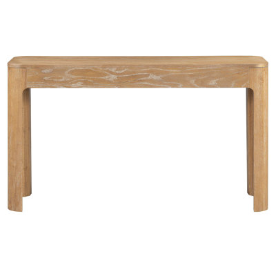 Console rustique avec coins arrondis pour la sécurité, table d'entrée avec 3 tiroirs dissimulés, table de canapé robuste avec des pieds épais pour le couloir et le salon (naturel)