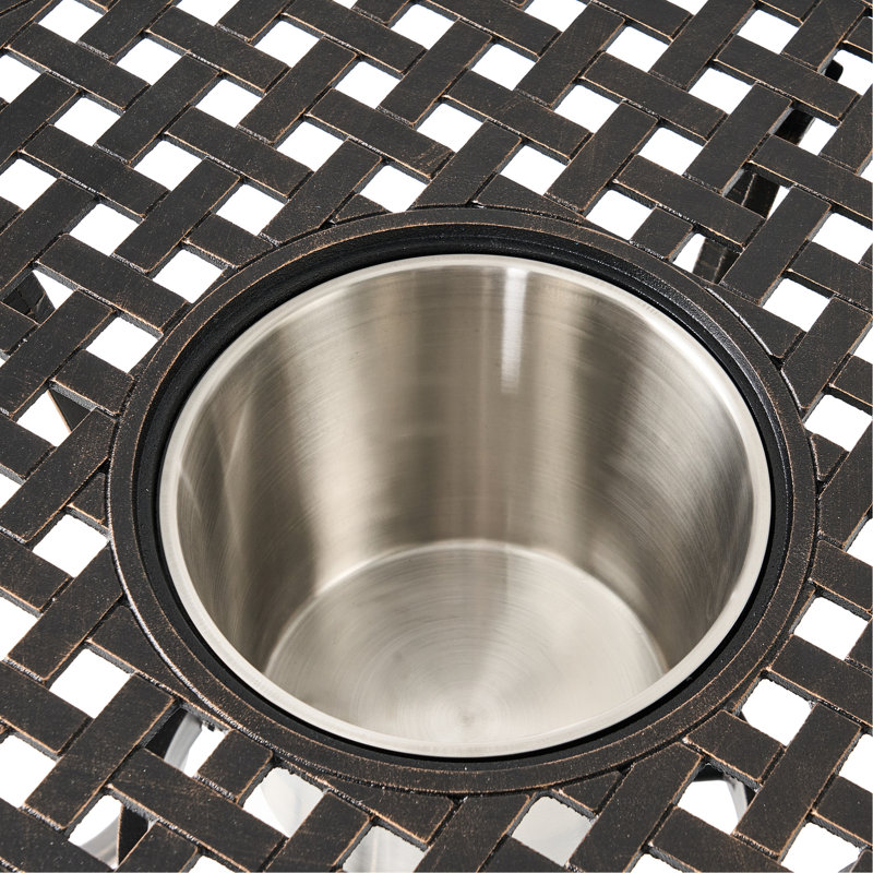 Bistro 3 pièces en fonte d'aluminium en cuivre avec seau à glace pour les loisirs - Deck Enjoy