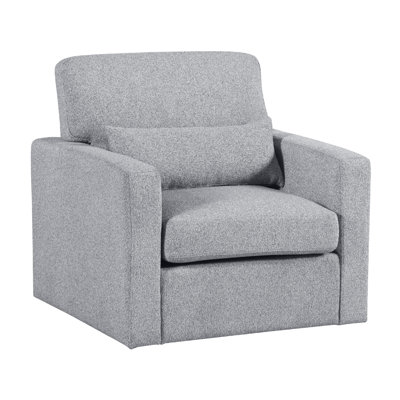 Ompa Swivel Armchair With Lumbar Pillow, Boucle