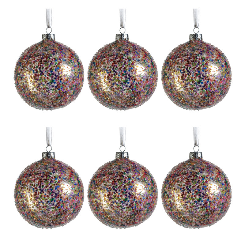 Ornement boule Harlun The Holiday Aisle®, H 3,25 po x l 3,25 po x P 3,25 po, Multicolore