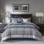 Ensemble d'édredon 7 pièces jacquard bleu marine