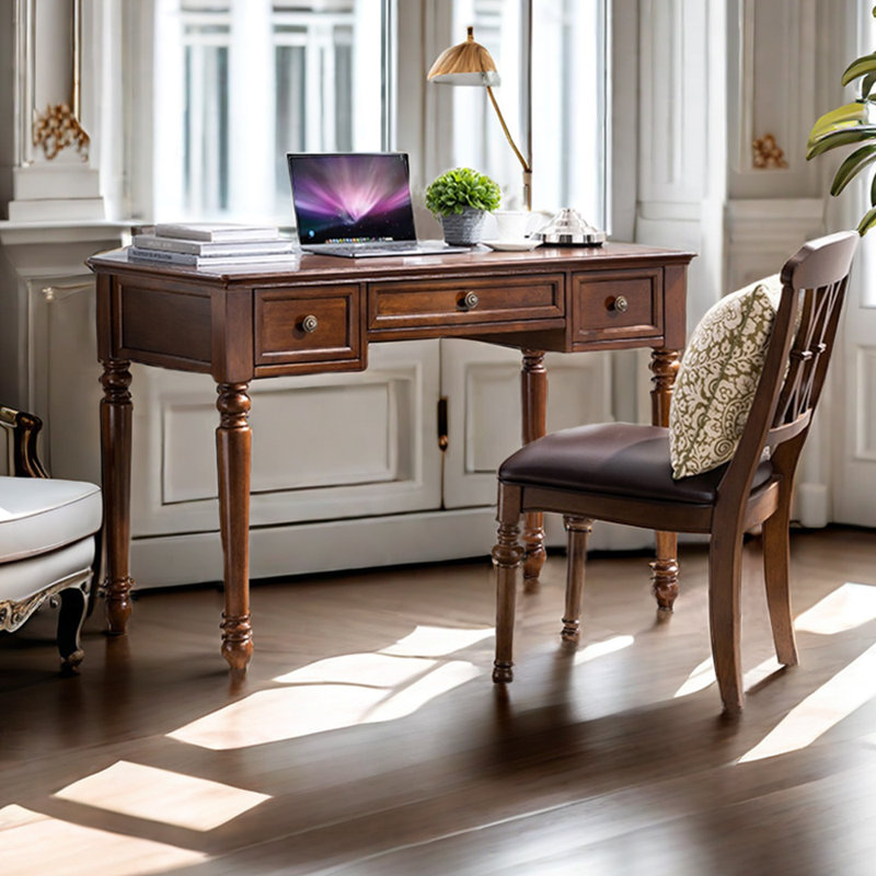 Soeke Solid Wood Base Writing Desk, 30.7" H x 51.18" W x 23.62" D