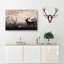 Stag Deer with Birds - Wrapped Canvas-56643529