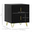 Nightstand, Bedside Table, Side End Table w/ 2 Drawers, Metal Legs
