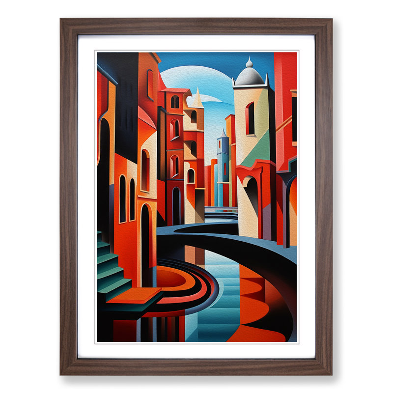 Venice Constructivism - Framed Print, Walnut, 34cm H x 25cm W x 2cm D