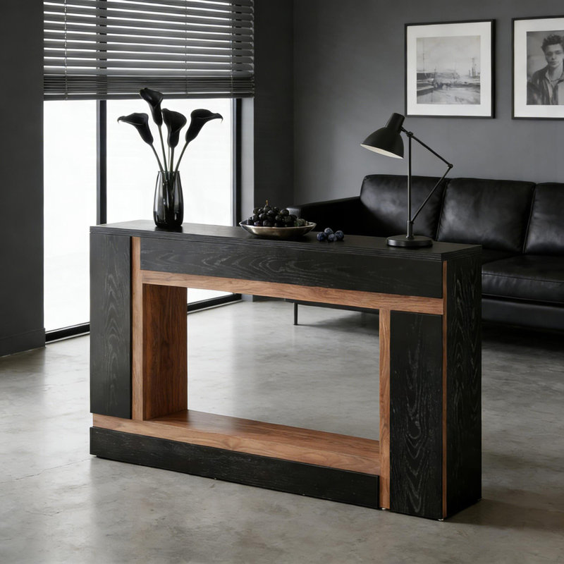 Console de style contemporain, table de couloir rectangulaire, table de canapé