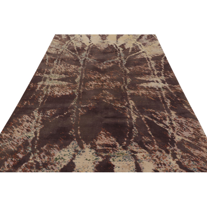 Rug & Kilim Art Deco-Inspired Rug, Beige-Brown Geometric Gallery Runner