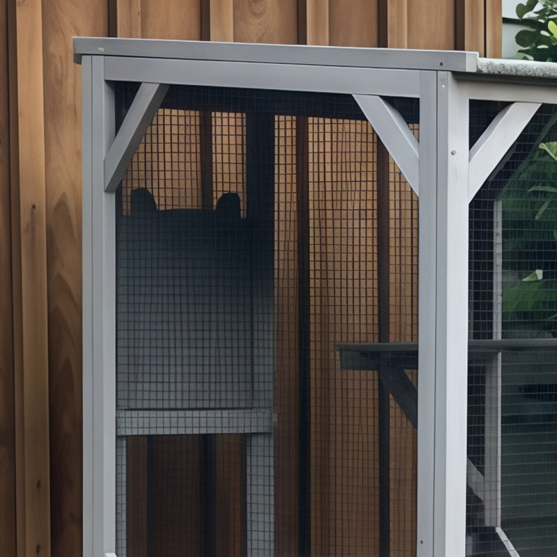 La maison mobile d'extérieur pour chat avec roues, la maison mobile pour chat et la cage sont livrées avec une boîte de repos améliorée et une housse imperméable.