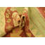Tapis de zone en laine rouge/vert 3 pi 2 po x 5 pi one-of-kind-noué la main Elland