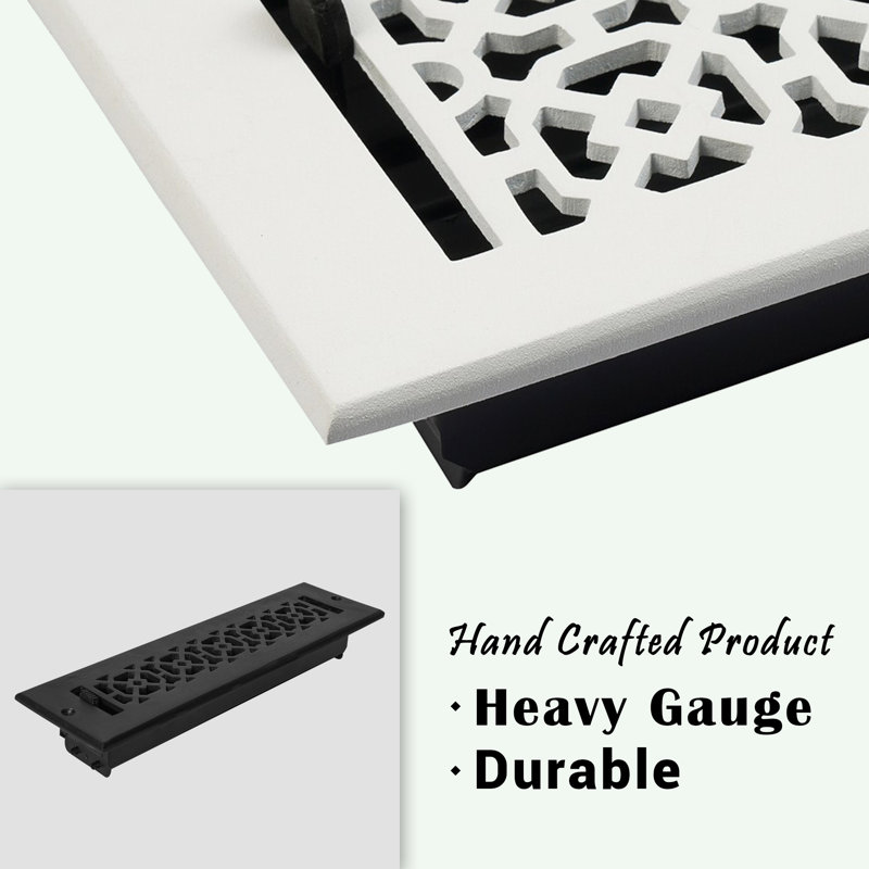 PAQUET de 3 évents d'alimentation en air Achtek 4 po x 10 po (ouverture totale 5 1/2 po x 11 3/4 po), Noir thermolaqué