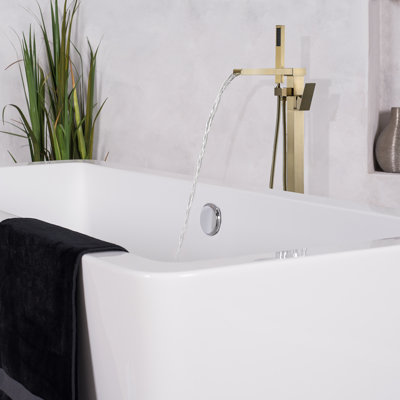 2 Handle Floor Freestanding Tub Filler with Diverter