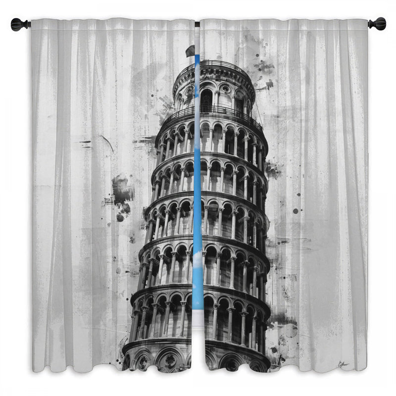 Rideaux de fenêtre inclinés Pise, 112in x 76in - 2 panels, Sheer