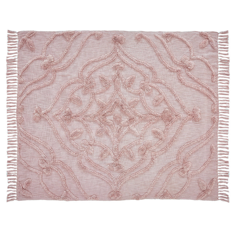 Jeté en coton Adisha, Fumée rose