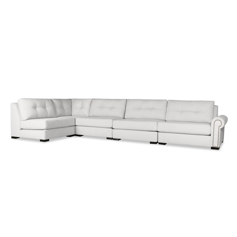Canapé modulaire à angle gauche faisant face à la gauche Performance Fabrics® de 166 po Mosely, Blanc cassé Revolution®