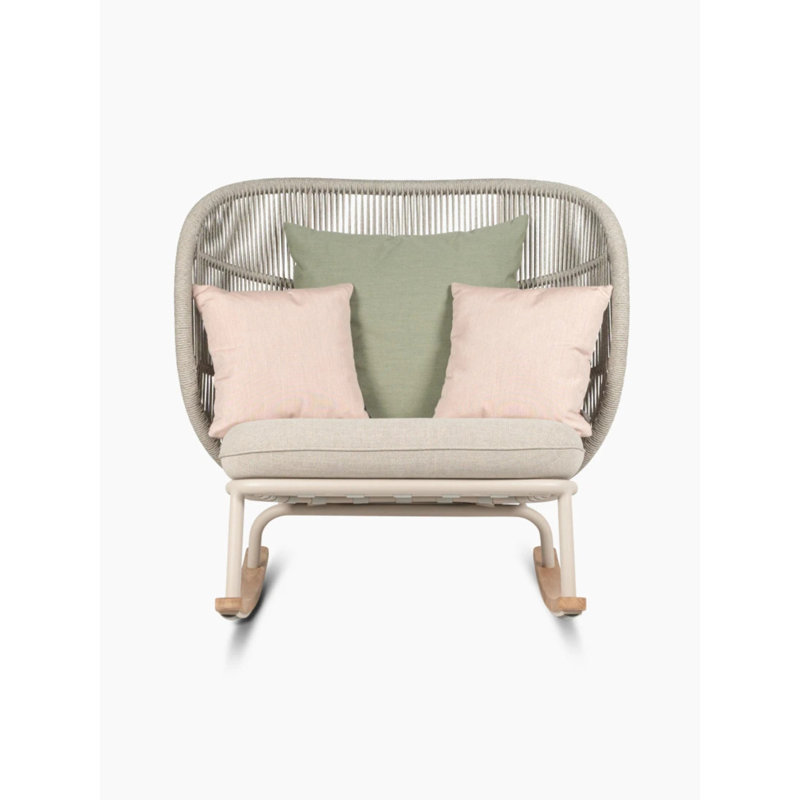 Kodo Outdoor Rocker Chair, Fig Green, Dune White