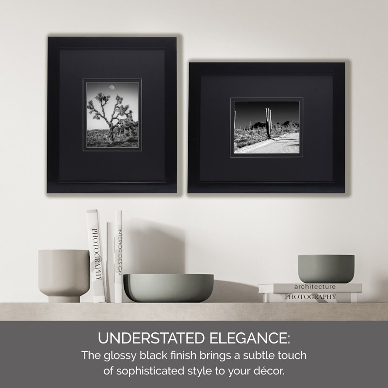Mikasa Glossy Portrait Picture Frame, 8x10 Inch Photo, Wood - General, Black