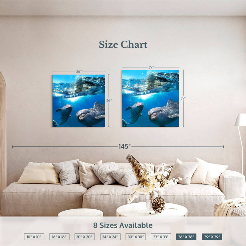 Brampt Playful Dolphins, 39" H x 39" W