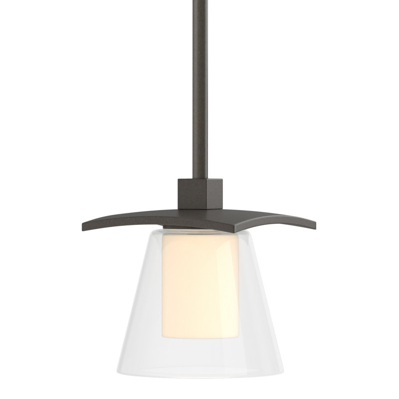 Wren 1 - Light Single Dome Pendant, Opal Glass, Dark Smoke