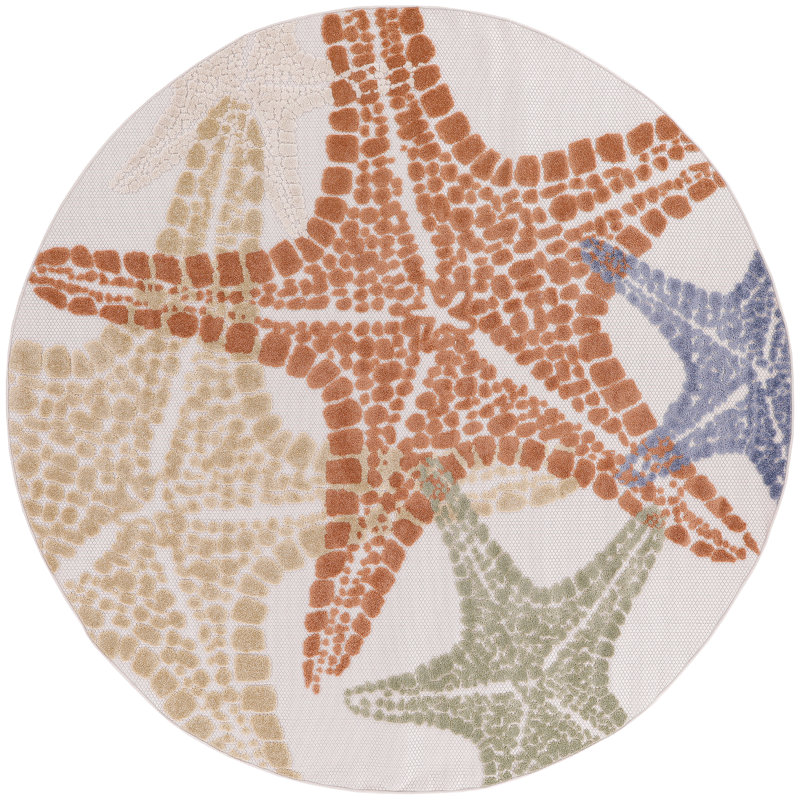 Tapis d'intérieur / extérieur Antwanett, Rond 7 pi 10 po (2)