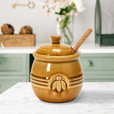 Pot à miel en grès gaufré Farmhouse