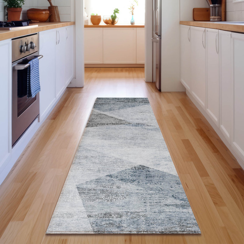 Premium Machine Washable Prisco Sky Rug, Runner 2'3" x 7'6"