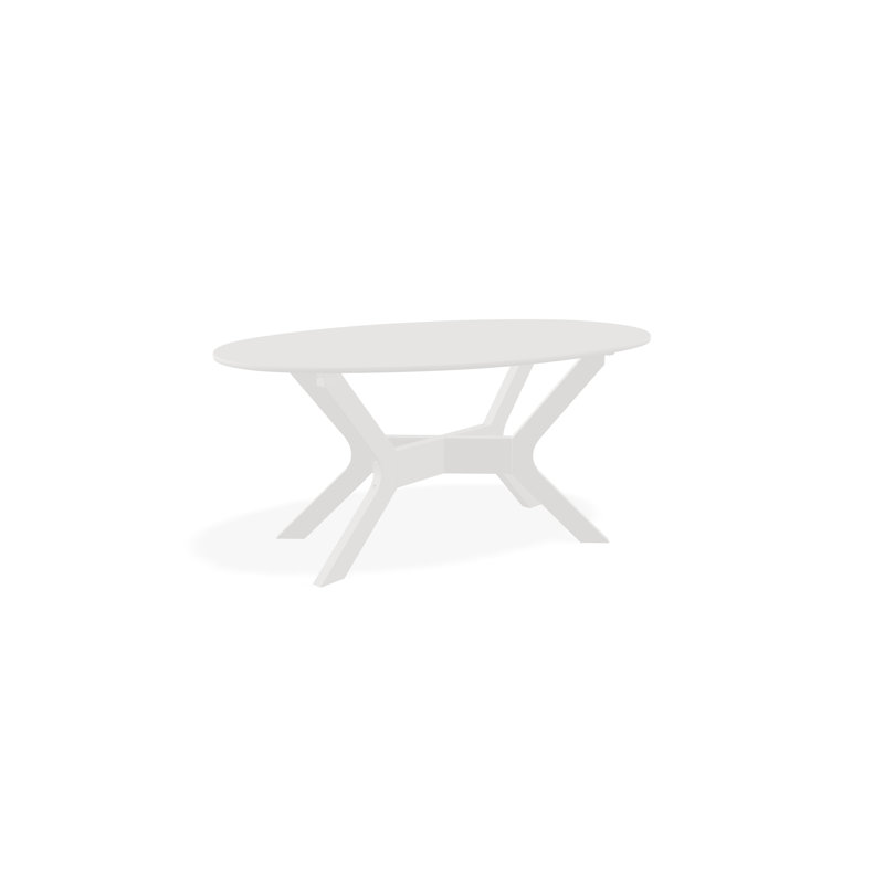 Table basse d'extérieur 24 "x 42" en polymère de qualité marine, Brun / neige