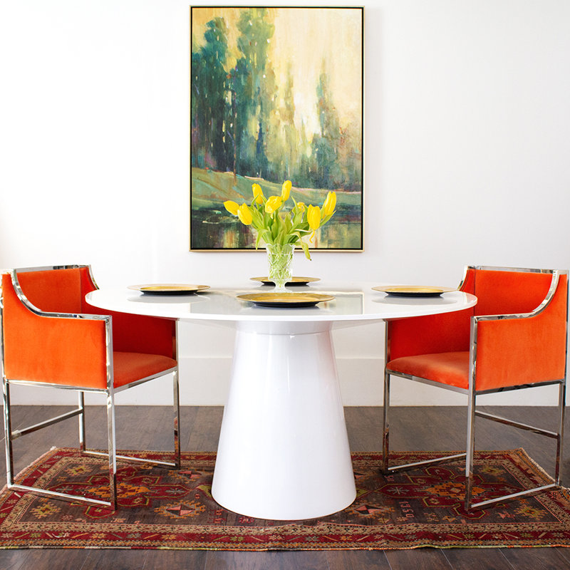 Hamilton Transitional Beige Solid Wood Round Dining Table