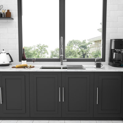 Évier de cuisine à double cuve encastrable en acier inoxydable 32 x 18 9 pouces 50/50 T304 de calibre 16 - couleur nickel brossé profond, guide d'eau en forme de X pour une bonde efficace, revêtement de condensation, silencieux de 3 mm