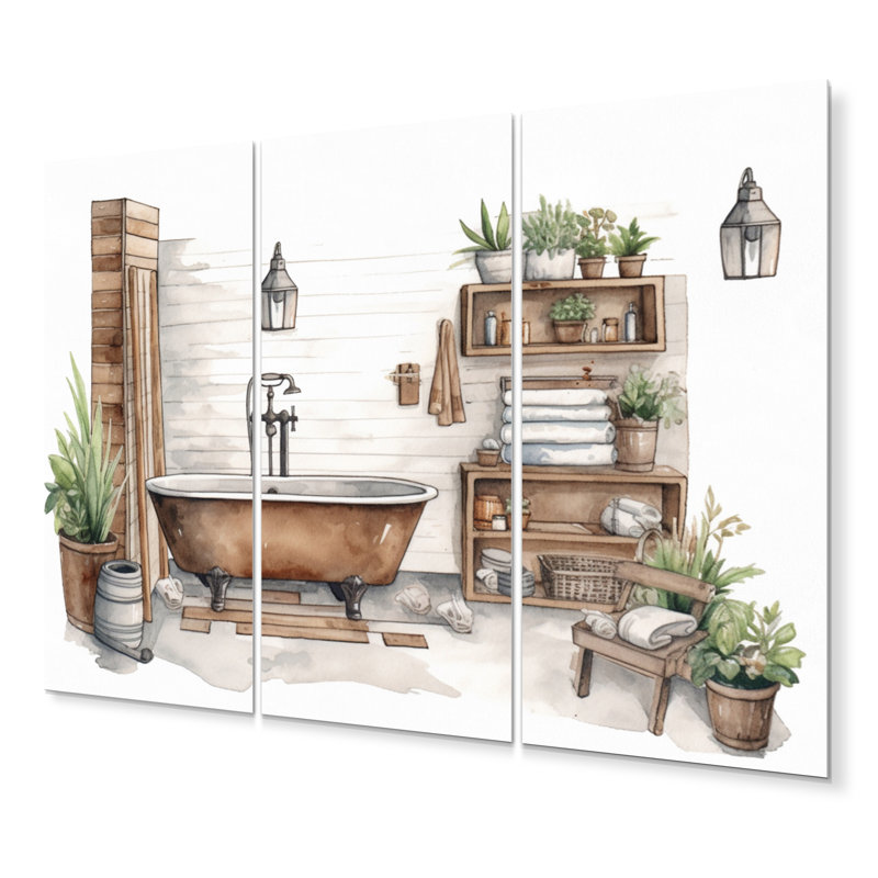 Natural Bathroom Decor XV - Ensemble de décoration murale en métal pour salle de bain
