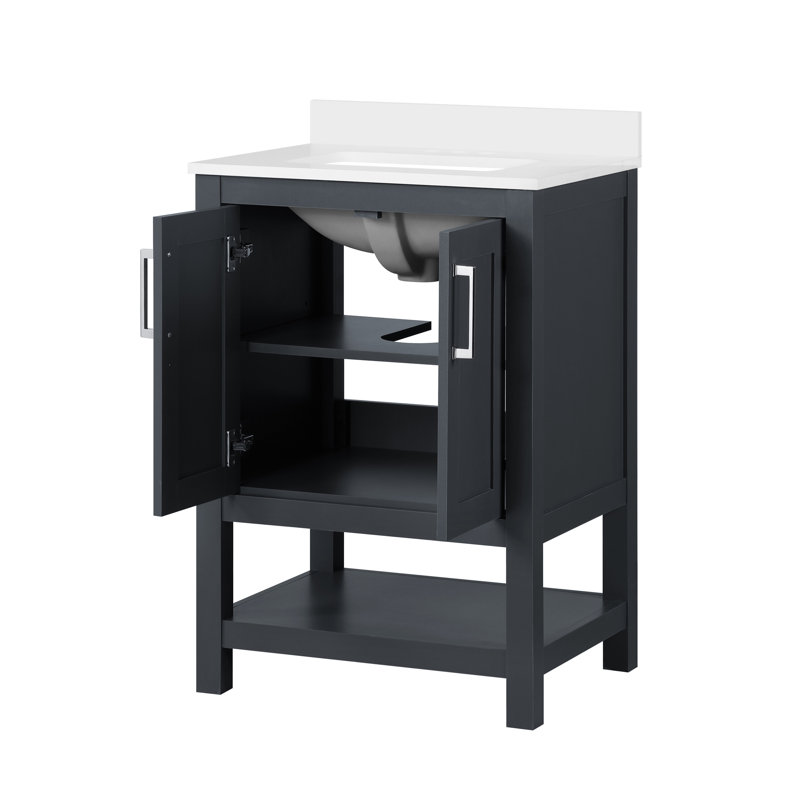 Crevan 24.02'' Single Bathroom Vanity with Marble Top