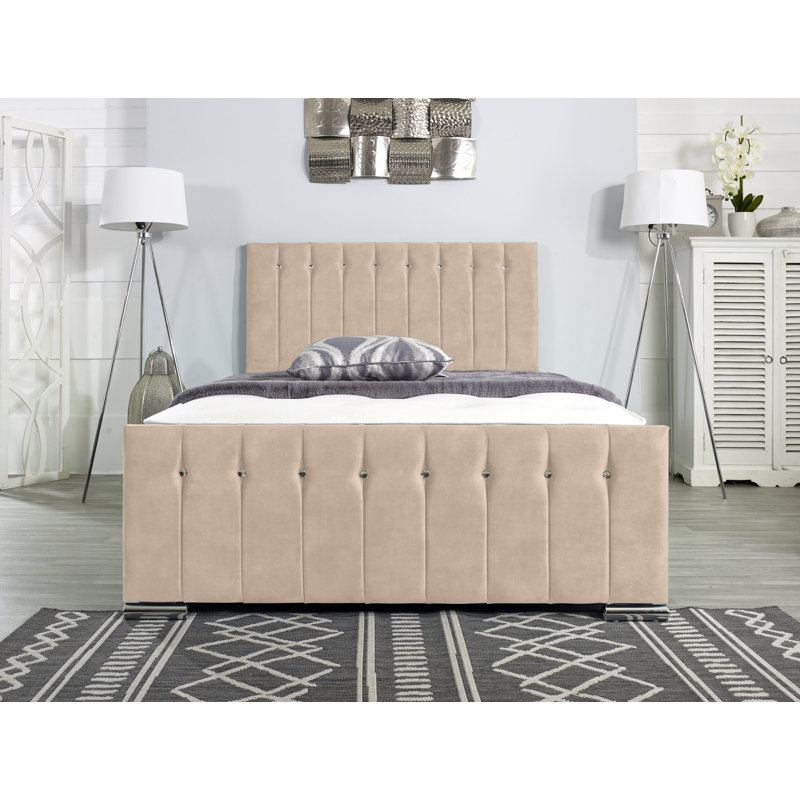 Fausley Upholstered Bed Frame, European Double (140 x 200cm), Mink
