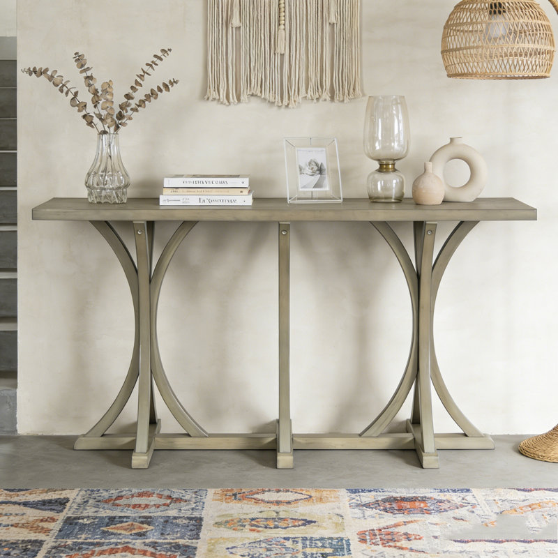Console en bois 59,8 po, Gris