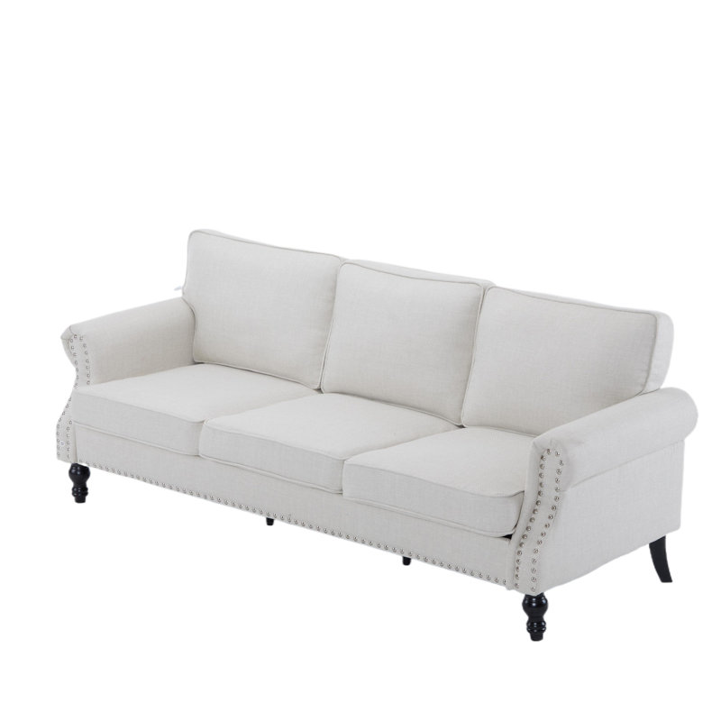 83" Upholstered 3 Seat Sofa With Nailhead Trim