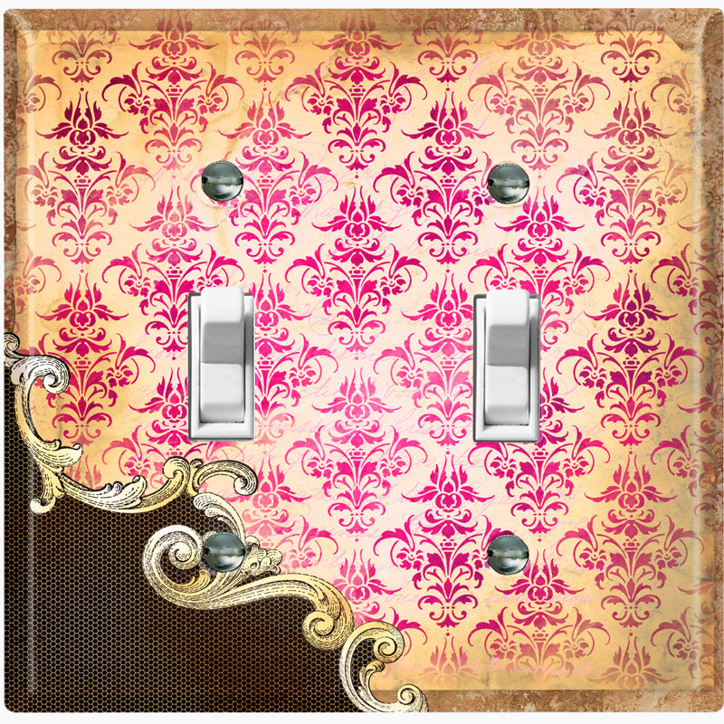 Plaque murale à 2 interrupteurs à bascule Damask Frame