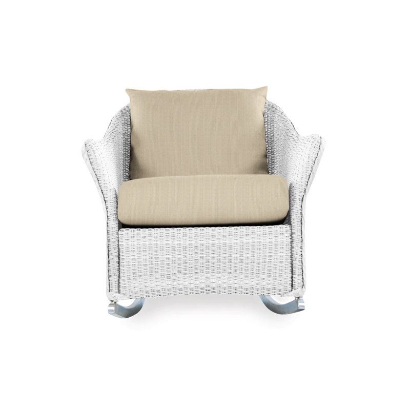 Weekend Retreat Outdoor Rocker Chair, Flagship Lapis Sunbrella®, White