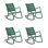 Chaise berçante d'extérieur et d'intérieur Outo (ensemble de 4)