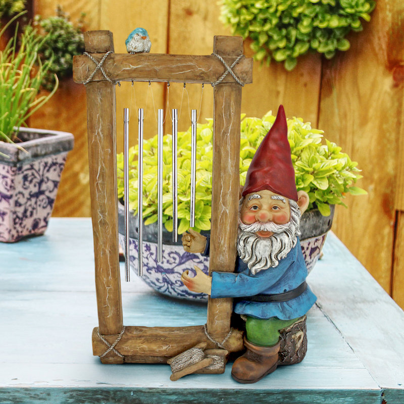 Statue de nain de jardin Ringing His Chimes