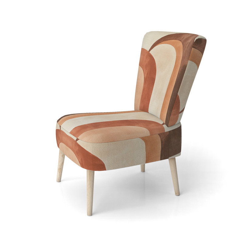 Chaise d'appoint Abstract Shapes - Chaise d'appoint Earthtone Arc Composition I, Side Chair Armless