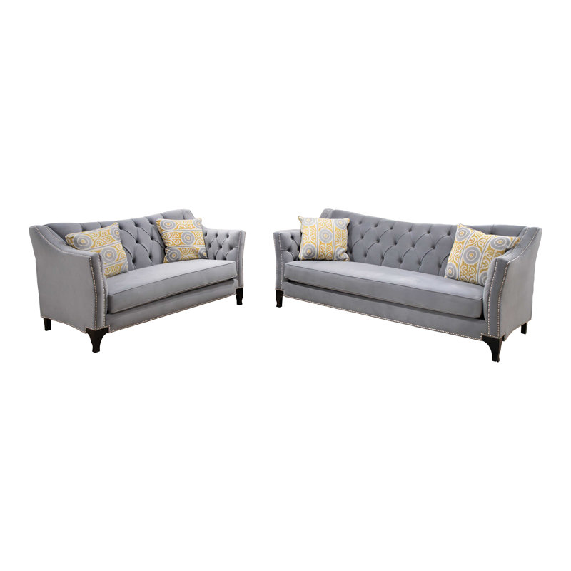 Ensemble de canapé 2 pièces avec coussins décoratifs Keynot